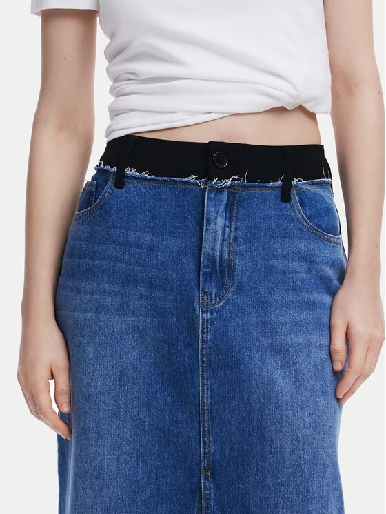 Desigual Desigual Φούστα τζιν 25SWFD02 Μπλε Regular Fit