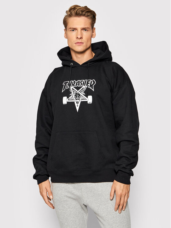 Thrasher Thrasher Džemperis ar kapuci Hood Skate Goal Melns Regular Fit