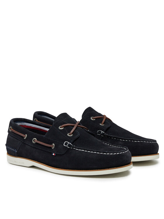 Tommy Hilfiger Tommy Hilfiger Cipele Th Boat Shoe Core Suede FM0FM05387 Tamnoplava