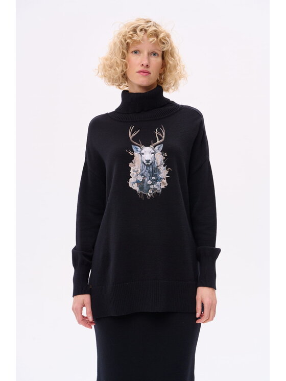 blue shadow blue shadow Sweter Lyly Czarny Regular Fit