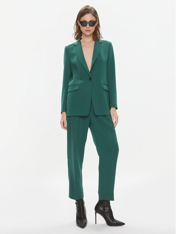 BOSS Boss Stoffhose Tapiah 50490037 Grün Regular Fit