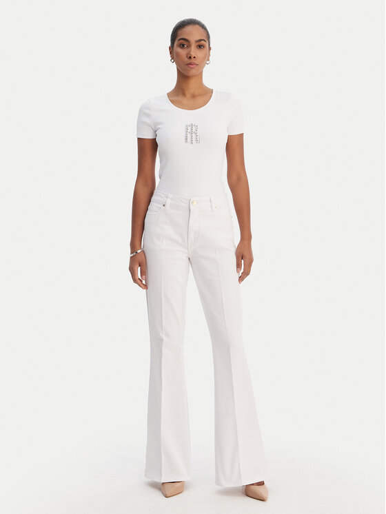 Fracomina Fracomina T-shirt FP26ST3001J42701 Bijela Slim Fit