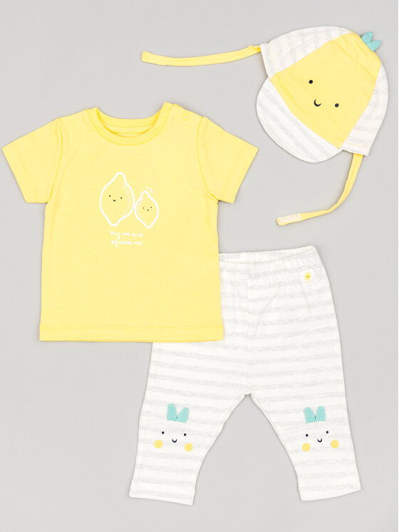 Zippy Zippy Sada t-shirt a legíny ZNBAP0602 23006 Žlutá Regular Fit
