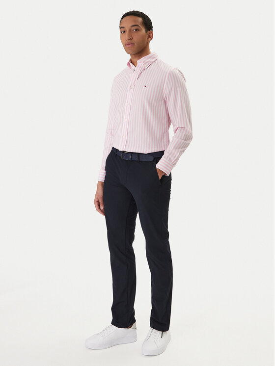 Tommy Hilfiger Tommy Hilfiger Chinosy Denton MW0MW43408 Granatowy Slim Fit