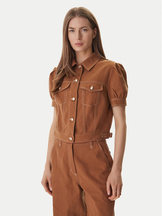 Guess Geacă de blugi W6GL08 W1804 Maro Regular Fit