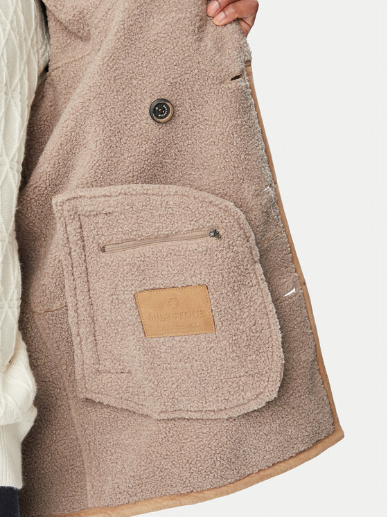 Milestone Milestone Шкіряний плащ MS Cleveland 631629 21555-1 Темно-бежевий Regular Fit