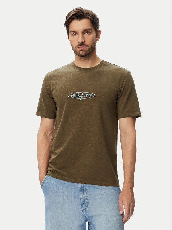 Quiksilver Quiksilver T-Shirt W126-QSMTS-1005-33X Χακί Regular Fit