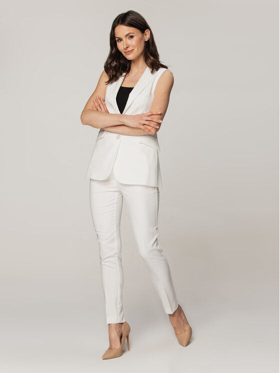 Willsoor Willsoor Kamizelka 67533 Biały Regular Fit