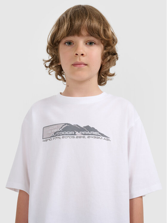 4F 4F T-Shirt APRES SKI Biały Oversize