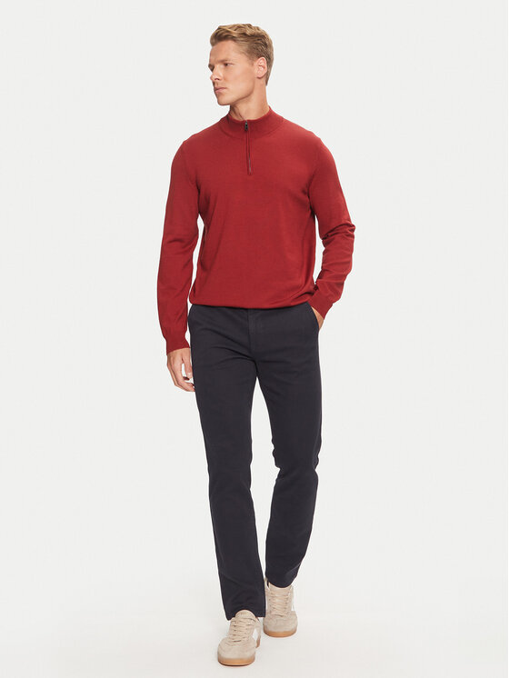 BOSS Boss Pulover Ebenji 50528300 Rdeča Regular Fit
