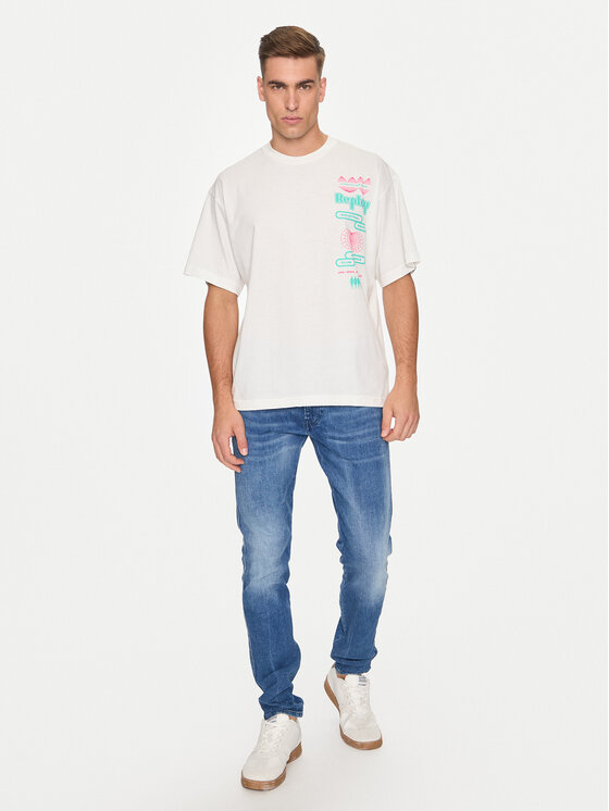 REPLAY Replay Tricou MMG334.000.23454 Alb Oversize
