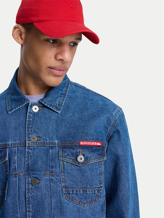 Quiksilver Quiksilver Jeansová bunda All Ride Denimt EQYJK04177 Modrá Boxy Fit