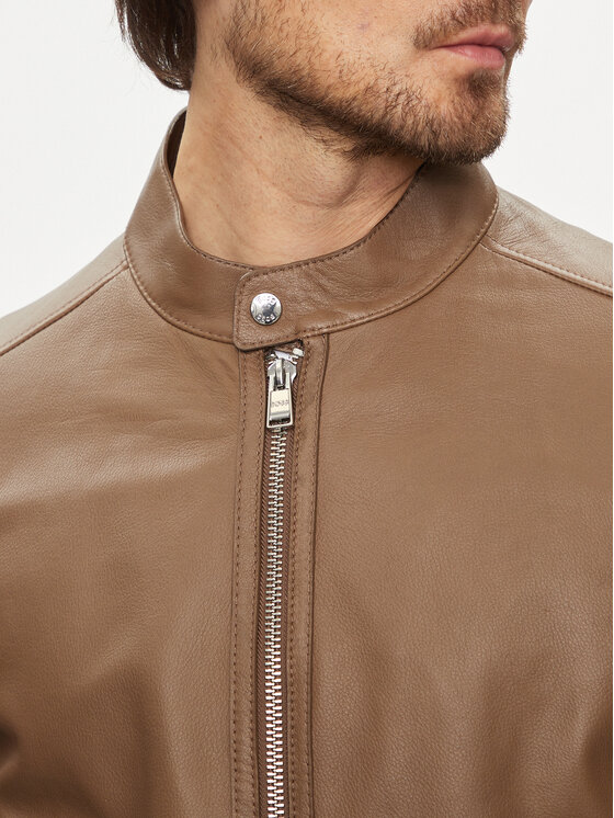 BOSS Boss Шкіряна куртка Mansell 50506353 Коричневий Regular Fit