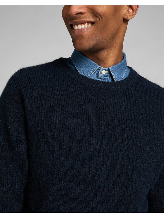 Lee Lee Sweter SEASONAL CREW Niebieski Regular Fit