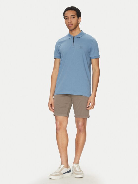 BOSS BOSS Polo majica Passerzip 50537507 Svetlo modra Slim Fit