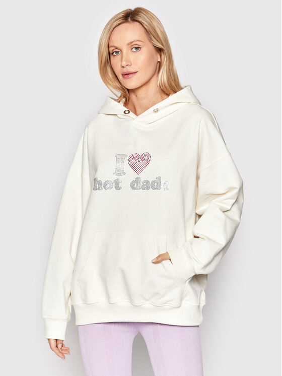 2005 2005 Mikina Unisex Hot Dads Hoodie Écru Regular Fit