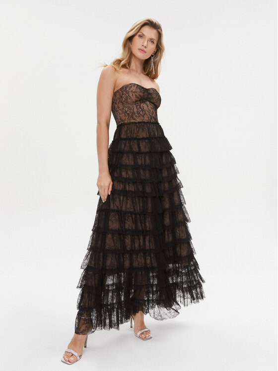 TWINSET TWINSET Rochie de seară 232TT2070 Negru Regular Fit