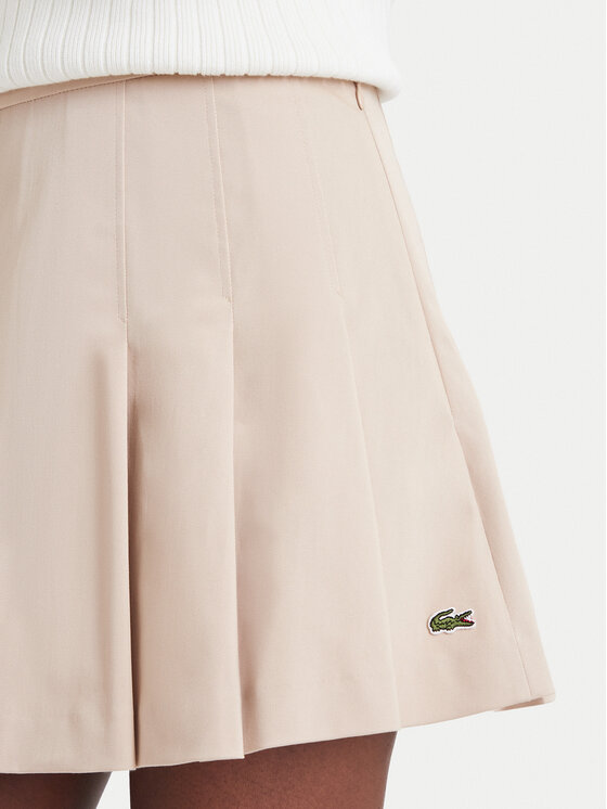 Lacoste Lacoste Πλισέ φούστα JF8001 Μπεζ Regular Fit