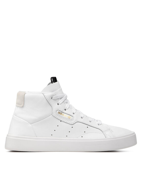 adidas originals sleek mid top trainers in white and grey