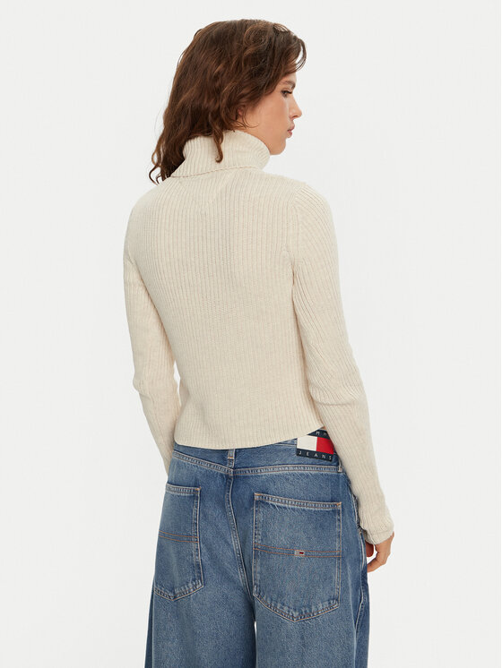 Tommy Jeans Tommy Jeans Rolák Flag DW0DW18678 Écru Regular Fit