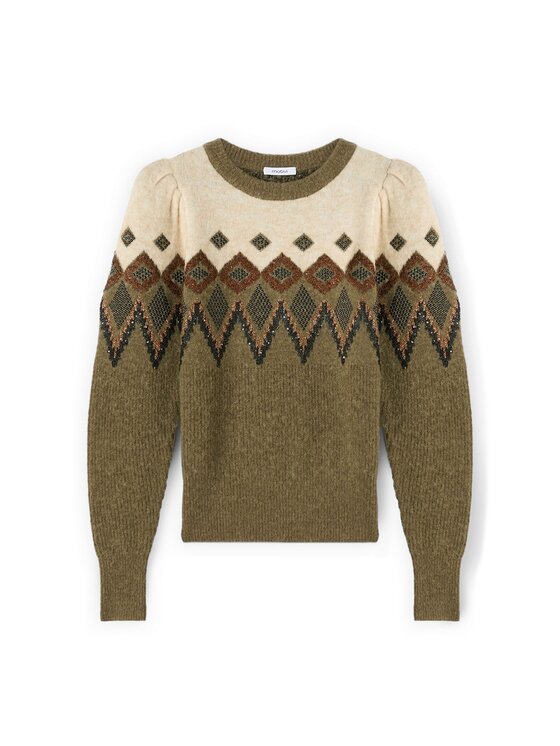 Motivi Motivi Maglione M017W103734N0R2 Verde Regular Fit