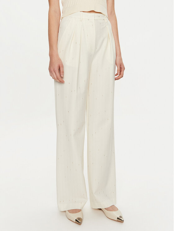 Simona Corsellini Simona Corsellini Stoffhose A24CPPA014 Écru Wide Leg