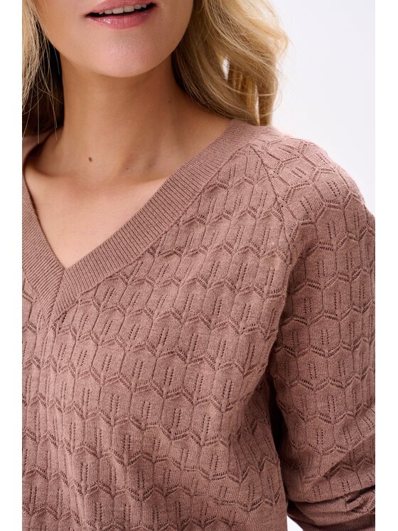 blue shadow blue shadow Sweter Joelle Beżowy Regular Fit