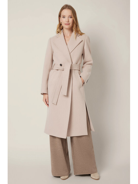 Lancerto Lancerto Płaszcz Lunaris PC073225000005 Écru Regular Fit