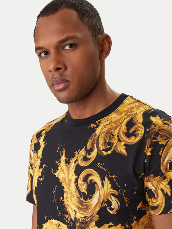 Versace Jeans Couture Versace Jeans Couture Marškinėliai 80GAH6S0 JS543 Juoda Regular Fit