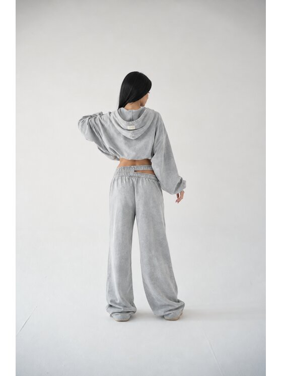 MissDenim MissDenim Dres Double Belt Flippy Tracksuit Set Szary Oversize