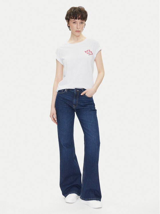 Pepe Jeans Pepe Jeans T-Shirt Rosey PL506070 Biały Regular Fit