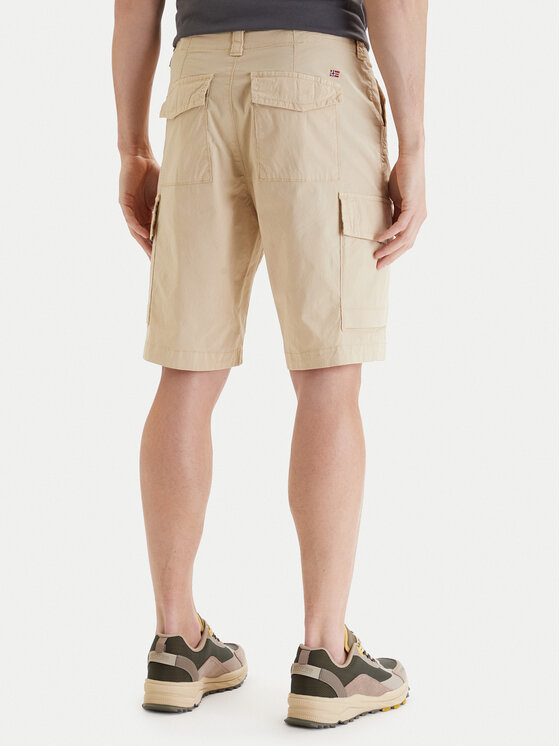 Napapijri Napapijri Pantalon scurți din material N-Horton NP0A4HOS Bej Regular Fit