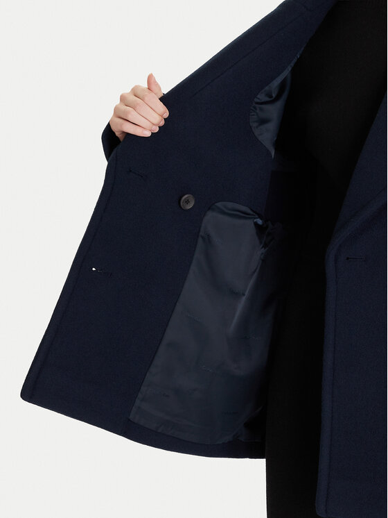Calvin Klein Calvin Klein Volneni plašč LV044D549G Mornarsko modra Relaxed Fit