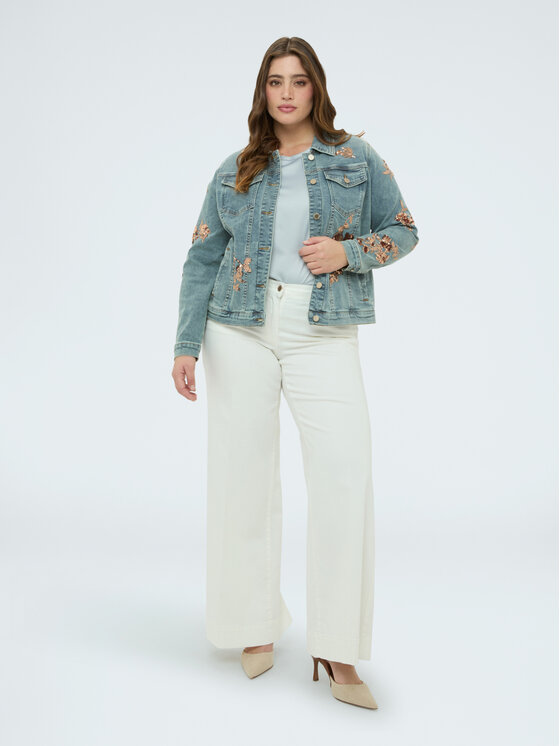 Fiorella Rubino Fiorella Rubino Kurtka jeansowa R402T001267N004 Turkusowy Boxy Fit