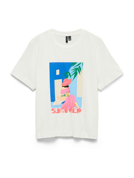 Vero Moda Vero Moda Tricou Salli Mette 10344804 Alb Regular Fit