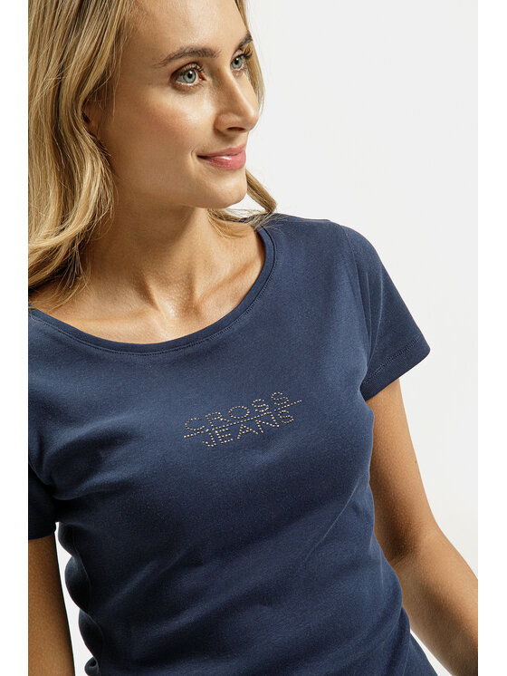 Cross Jeans Cross Jeans T-Shirt 55577-001 Granatowy