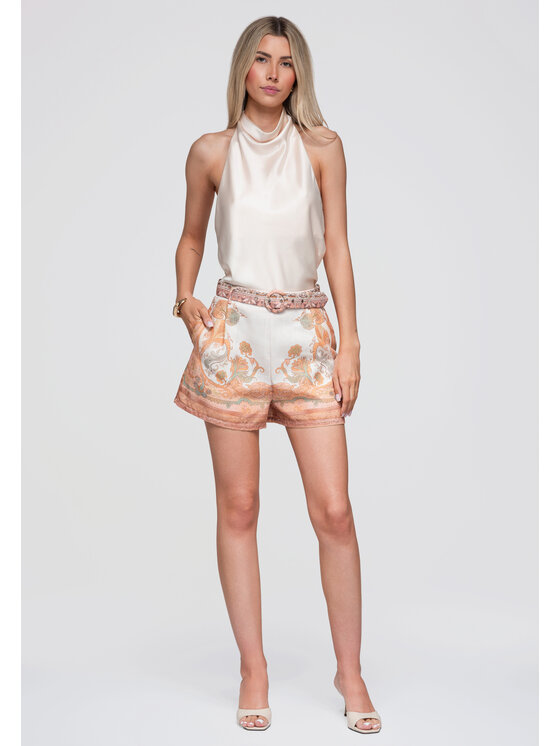 Ombre Ombre Szorty materiałowe OW-ST-E0022 Beżowy Regular Fit
