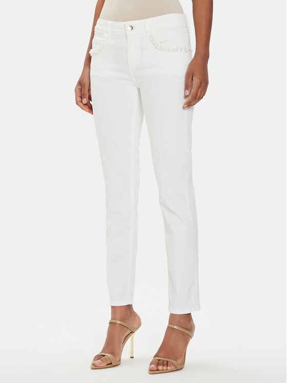 Liu Jo Liu Jo Jeans hlače MA4277 T3489 Écru Slim Fit