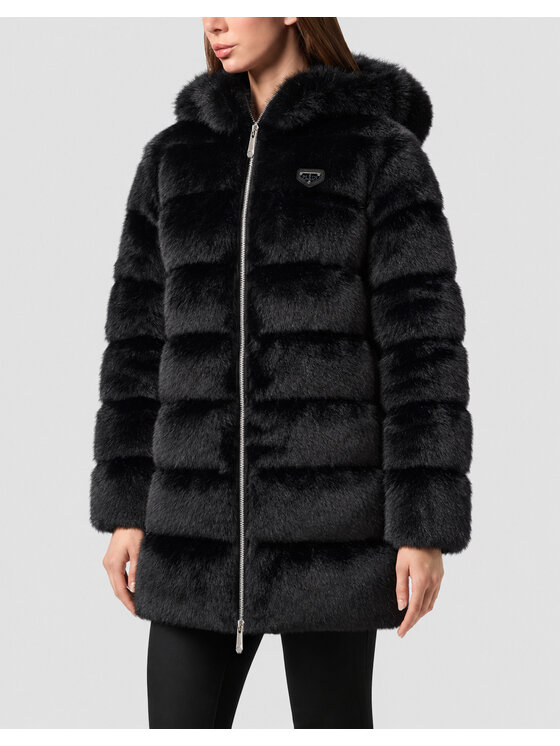 PHILIPP PLEIN PHILIPP PLEIN Zimný kabát 32428 Čierna Loose Fit