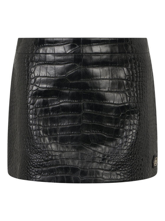 PHILIPP PLEIN PHILIPP PLEIN Spódnica skórzana 29068 Czarny Slim Fit