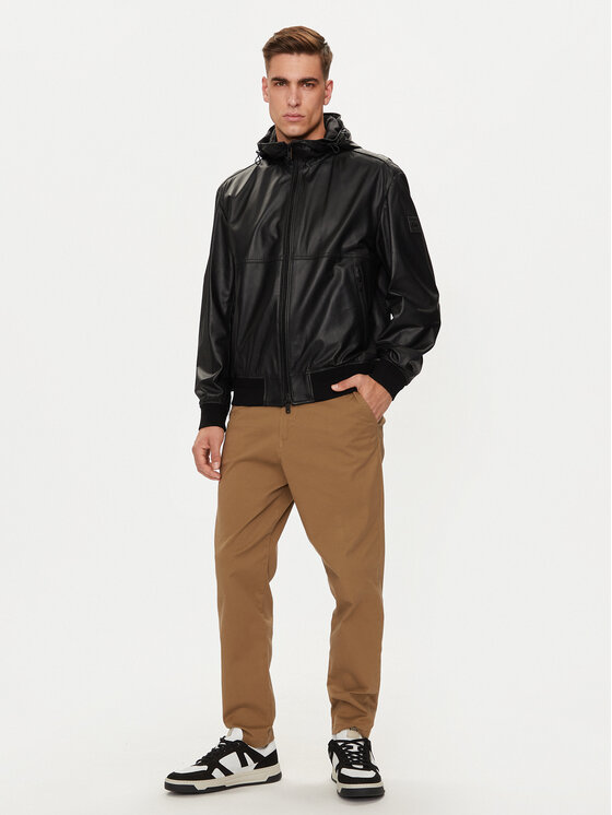 BOSS Boss Giacca di pelle Jocamo 50518256 Nero Relaxed Fit