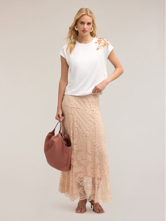 Motivi Motivi Spódnica maxi 1071Q001134N002 Różowy Regular Fit