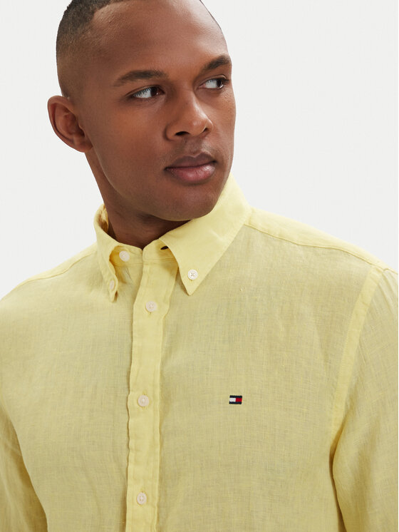 Tommy Hilfiger Tommy Hilfiger Риза MW0MW41530 Светложълт Regular Fit