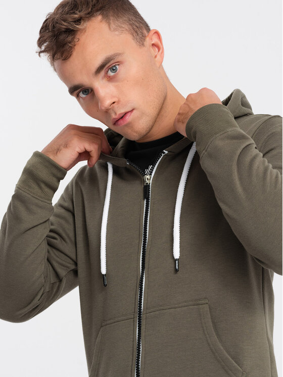 Ombre Ombre Mikina OM-SSBZ-0118 Zelená Regular Fit