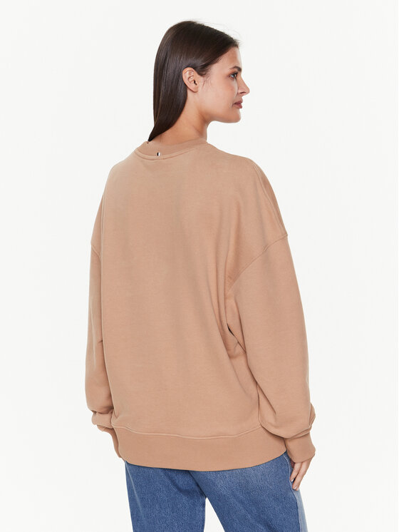 BOSS Boss Majica dugih rukava Ecomy 50485251 Smeđa Oversize