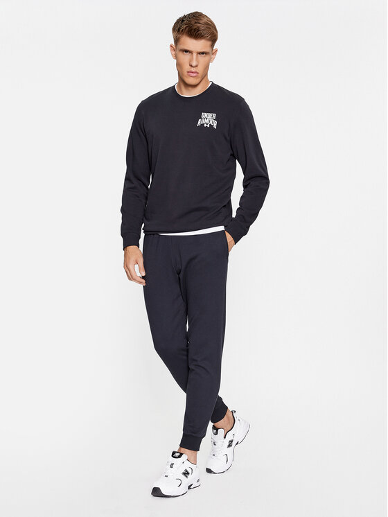 Under Armour Under Armour Mikina Ua Rival Terry Graphic Crew 1379764 Čierna Loose Fit