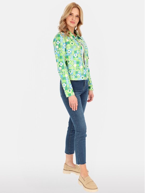 Perso Perso Kurtka damska BLE252673F Zielony Regular Fit