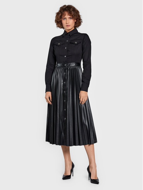 Liu Jo Rochie din imitație de piele UF2104 D4532 Negru Regular Fit