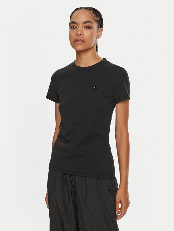 Calvin Klein Calvin Klein Tricou Emb Graphic K20K208061 Negru Slim Fit