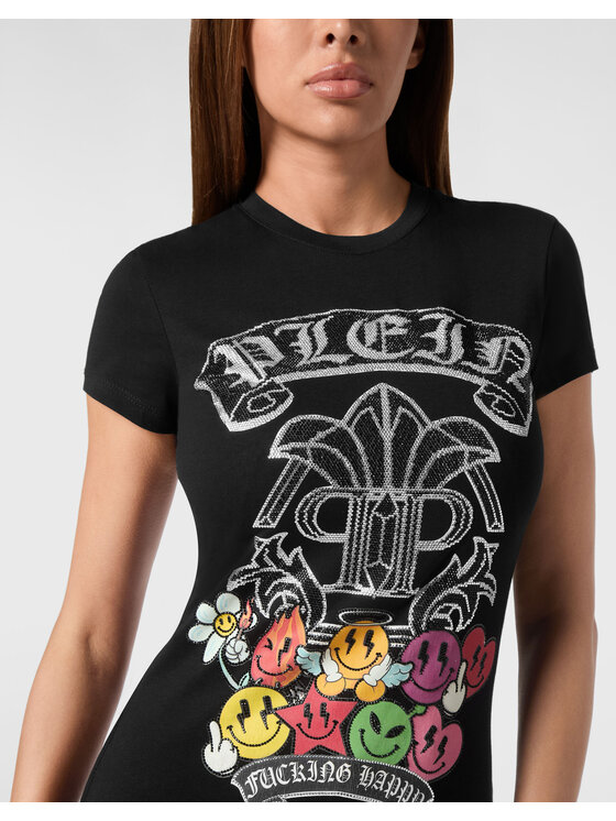 PHILIPP PLEIN PHILIPP PLEIN T-shirt 22249 Nero Skin Tight Fit